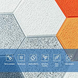 Панель стінова 3D 700х700х4мм Мозаїка помаранчева