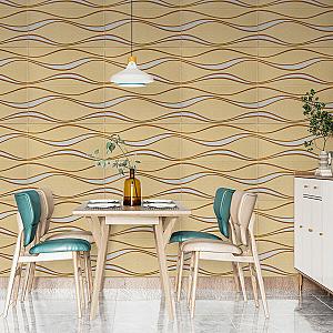 Самоклеюча 3D панель 700x700x5мм Золоті хвилі (194)