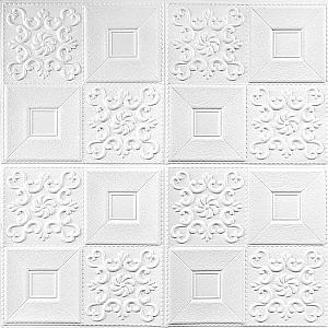 Самоклеюча декоративна стельово-стінова 3D панель фігури 700x700x5мм (114)