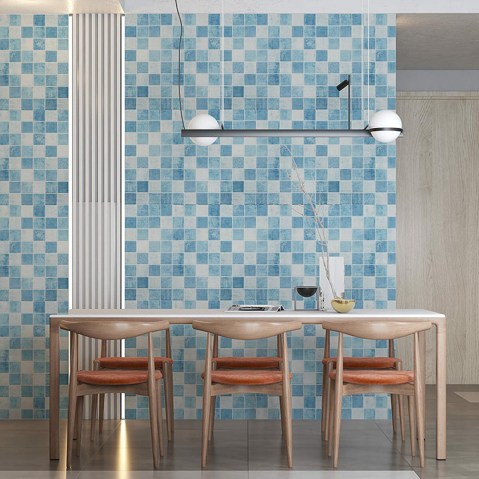 Панель стінова 3D 700х700х4мм Мозаїка блакитна