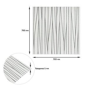 Самоклеюча 3D панель 700х700х5мм Срібні стрічки (441)