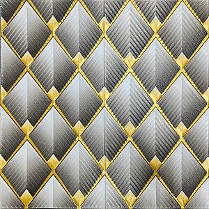 Панель стінова 3D 700х700х4мм Ромби сірі