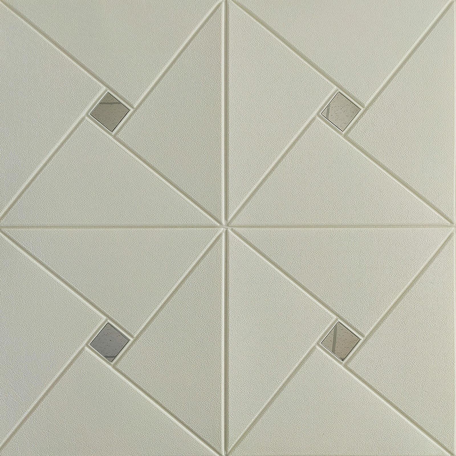 Самоклеюча декоративна стельово-стінова 3D панель дзеркало 700×700×6.5мм (172)