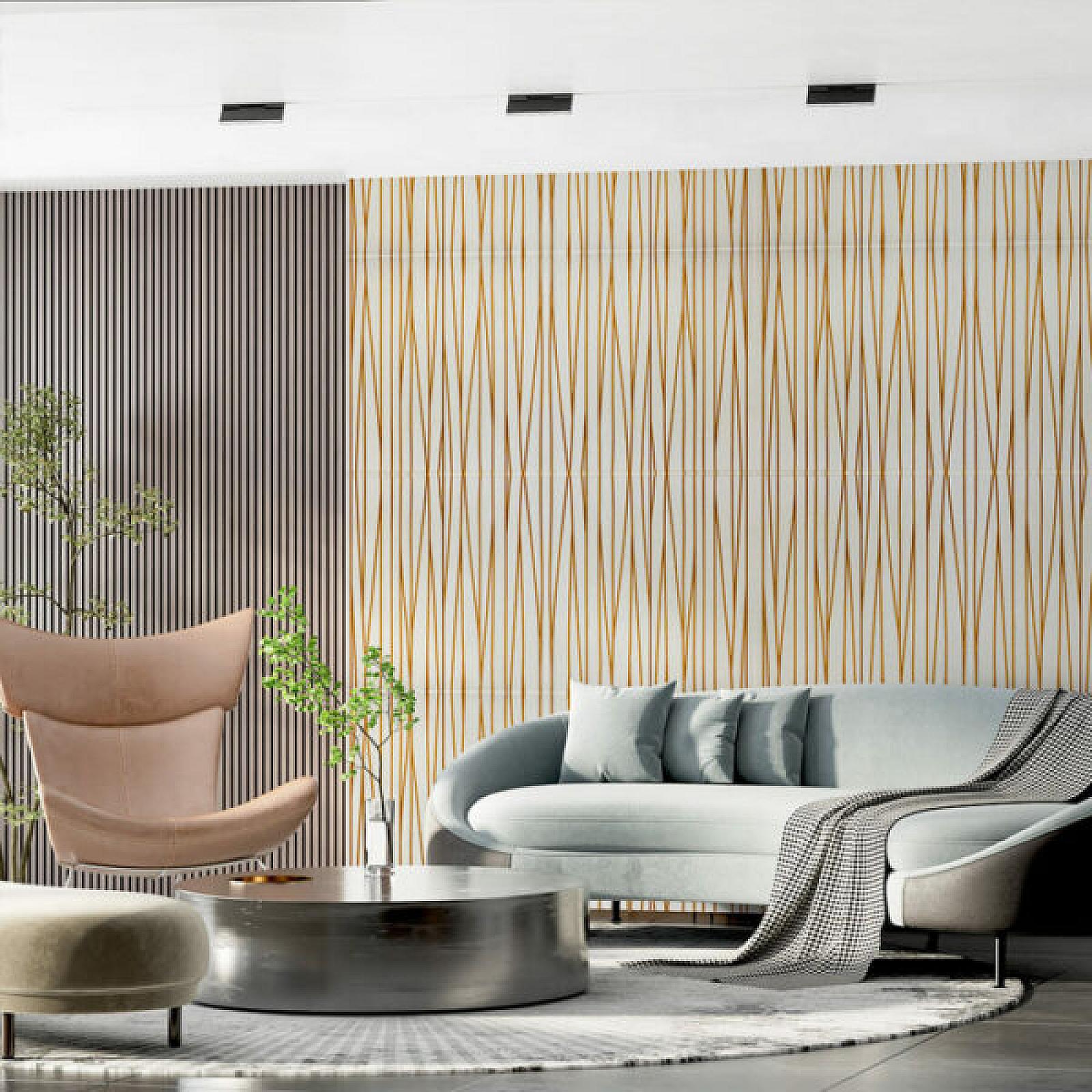 Самоклеюча 3D панель 700х700х5мм Золотi стрічки (440)