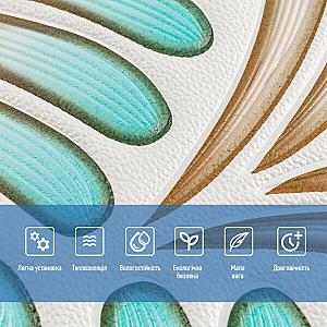 Панель стінова 3D 680х680х4мм Коричнево-зелений візерунок