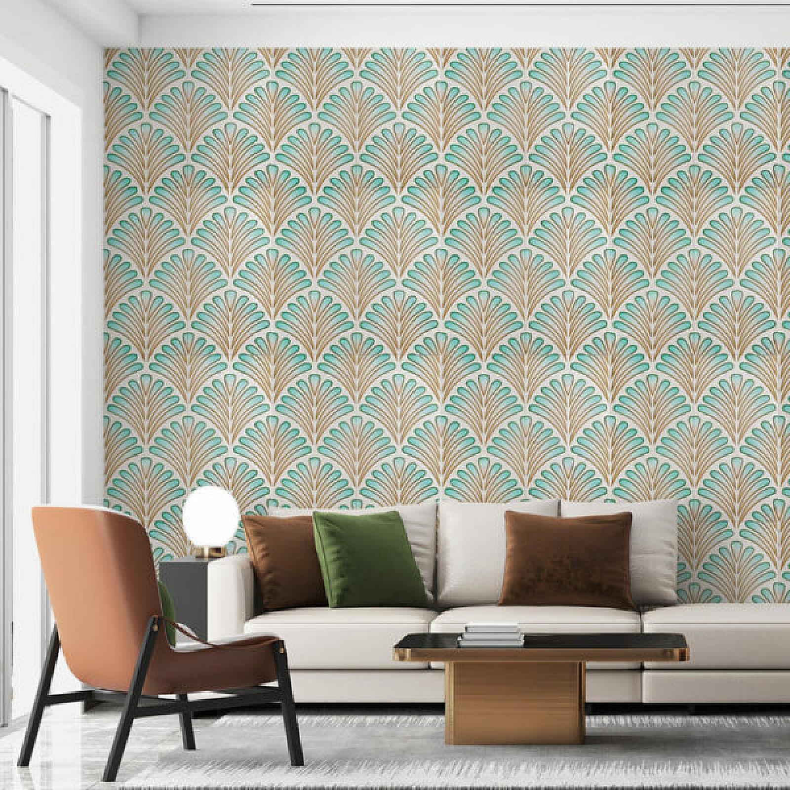 Панель стінова 3D 680х680х4мм Коричнево-зелений візерунок