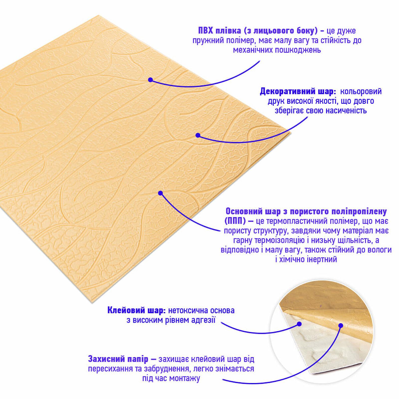 Панель 3D 700х700х6мм Бежева