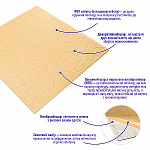 Панель 3D 700х700х6мм Бежева
