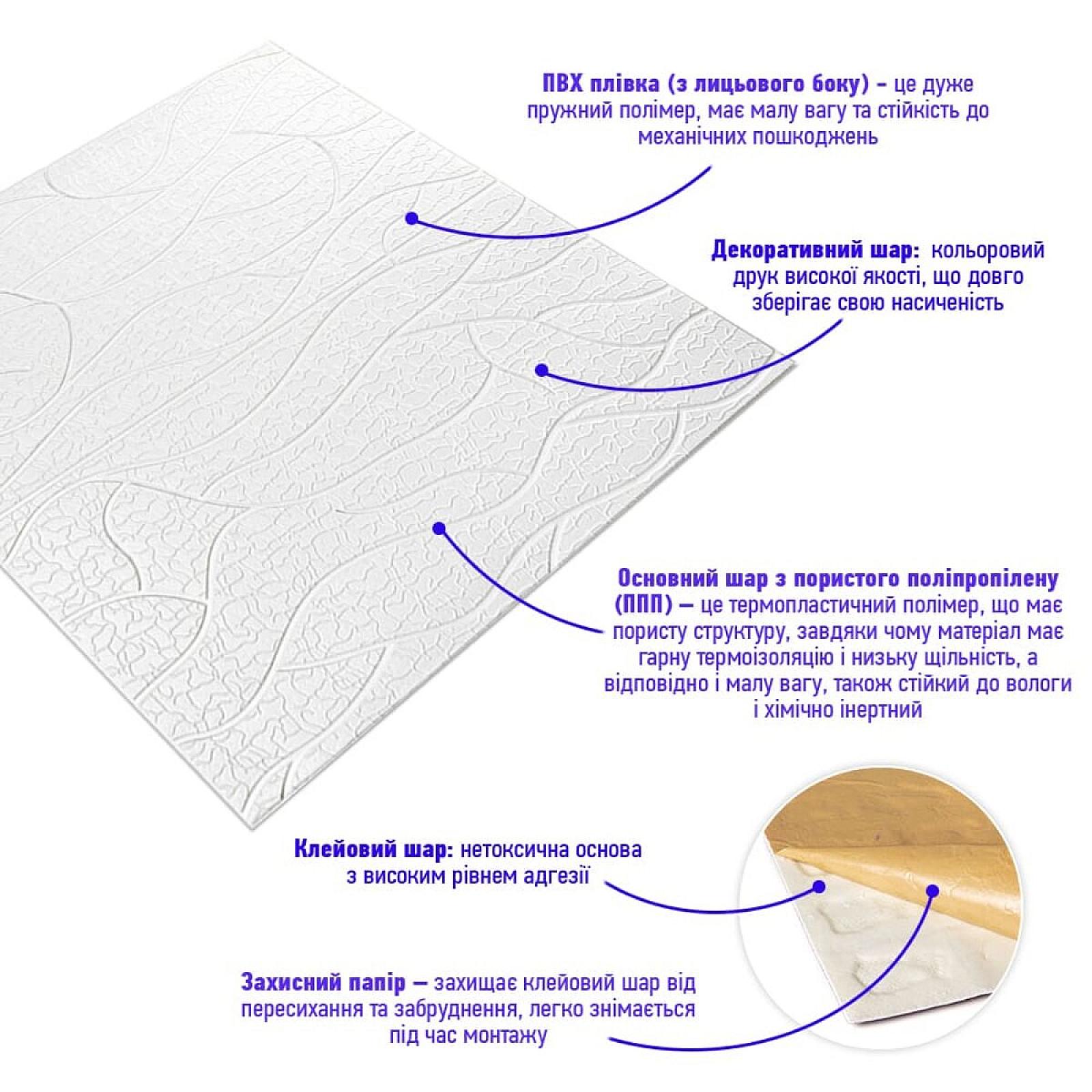 Панель 3D 700х700х6мм Біла