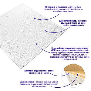 Панель 3D 700х700х6мм Біла
