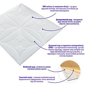 Панель біла 3D 700х700х6мм