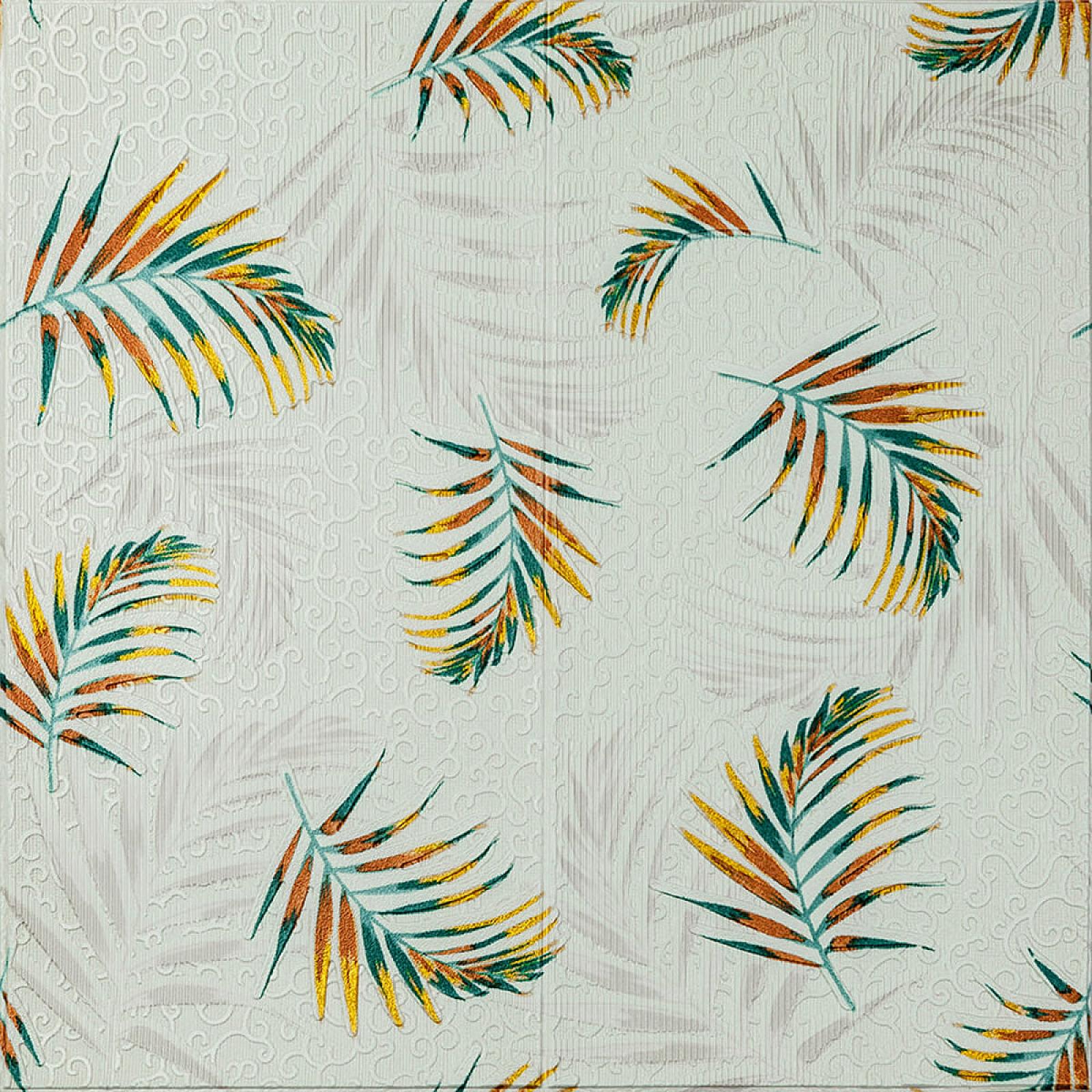 Панель стінова 3D 680х670х4мм Папороть на бежевому фоні (D)