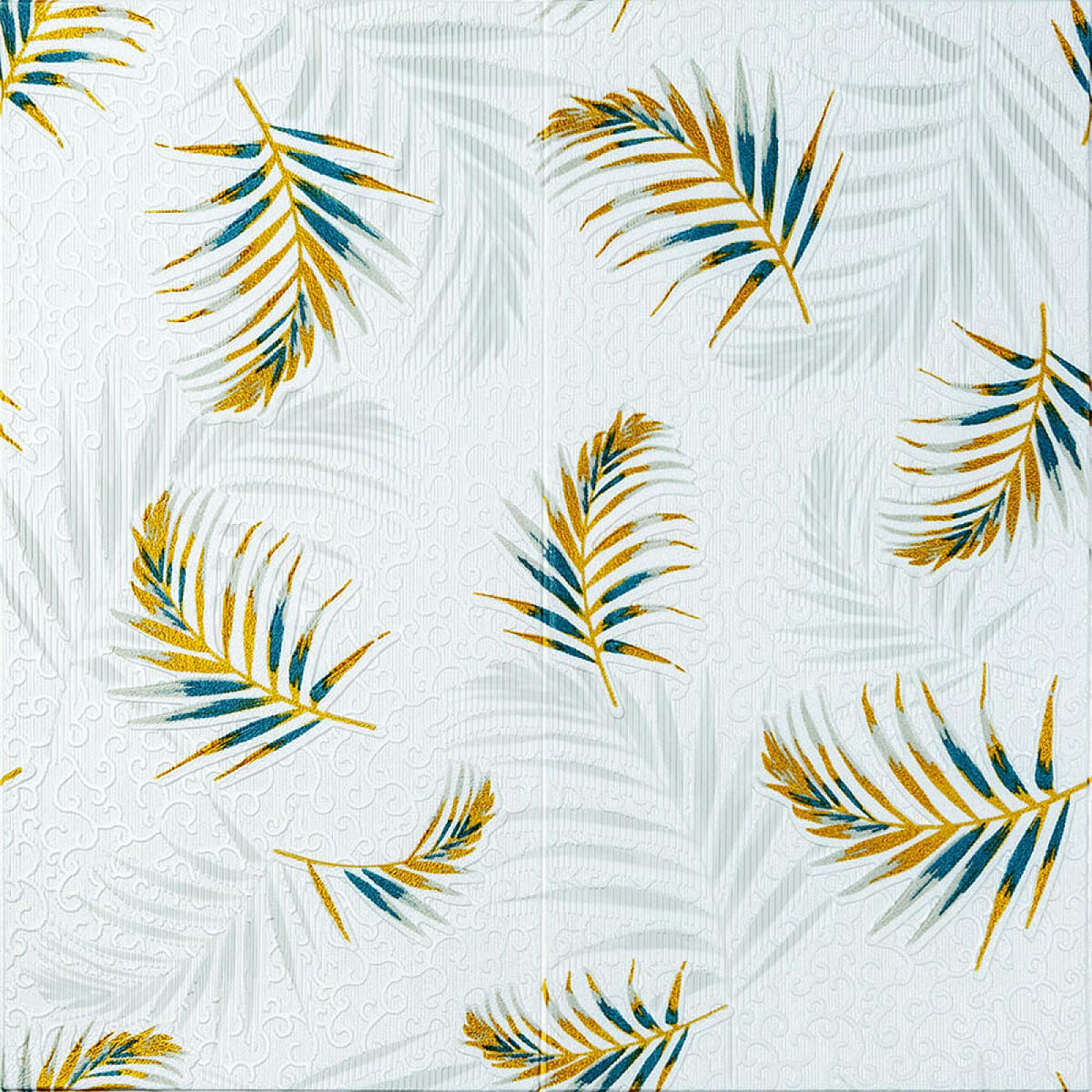 Панель стінова 3D 680х670х4мм Папороть на білому фоні (D)