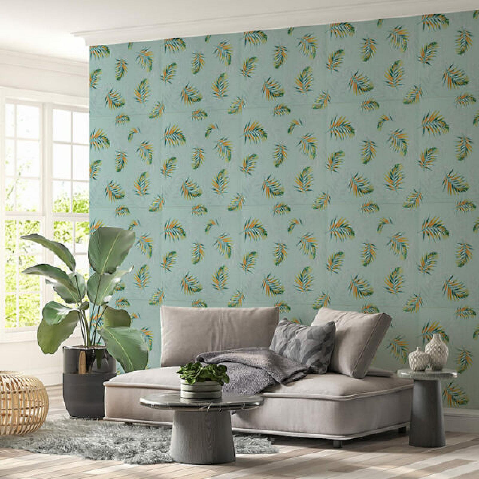 Панель стінова 3D 680х670х4мм Папороть на світло-зеленому фоні (D)