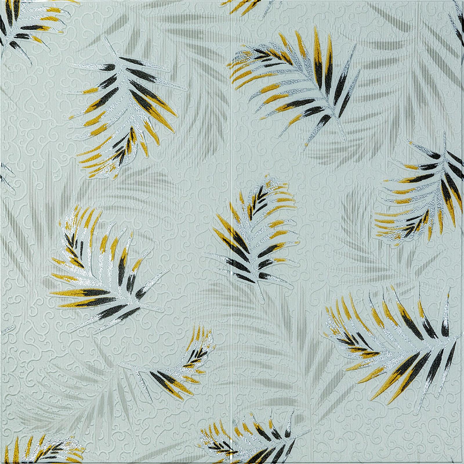 Панель стінова 3D 680х670х4мм Папороть на сірому фоні (D)