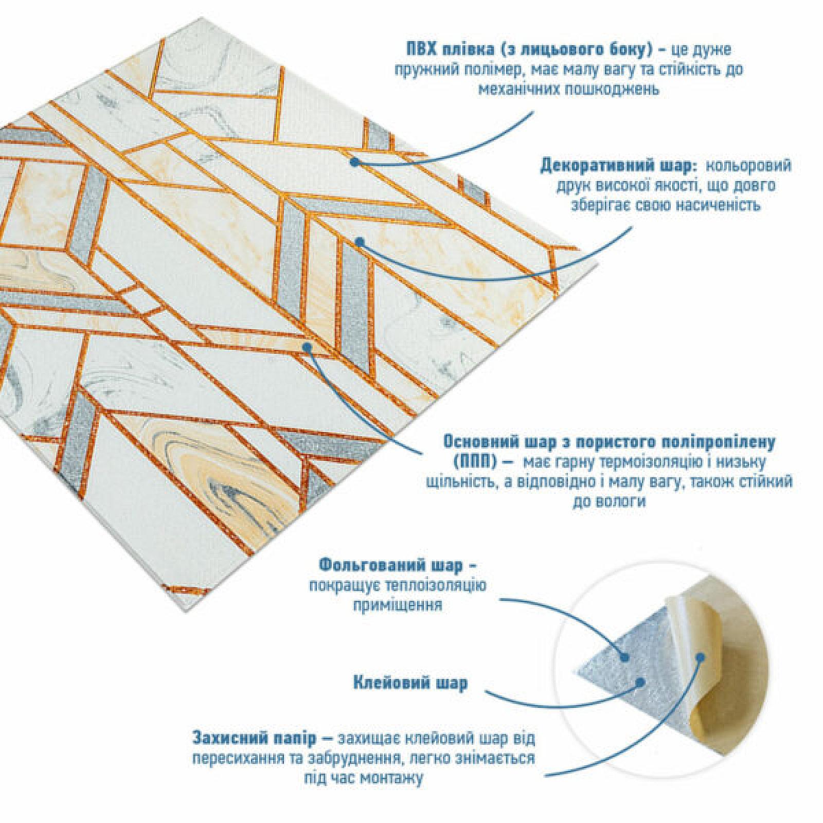 Панель стінова 3D 680х680х4мм Геометрія (D)