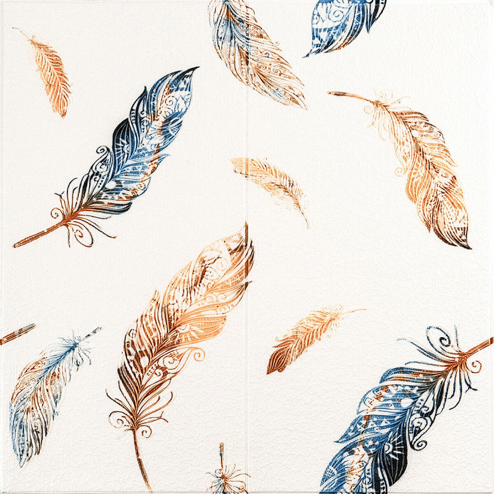 Панель стінова 3D 700х700х4мм Пір'я різнокольорові