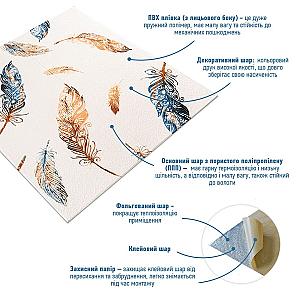 Панель стінова 3D 700х700х4мм Пір'я різнокольорові