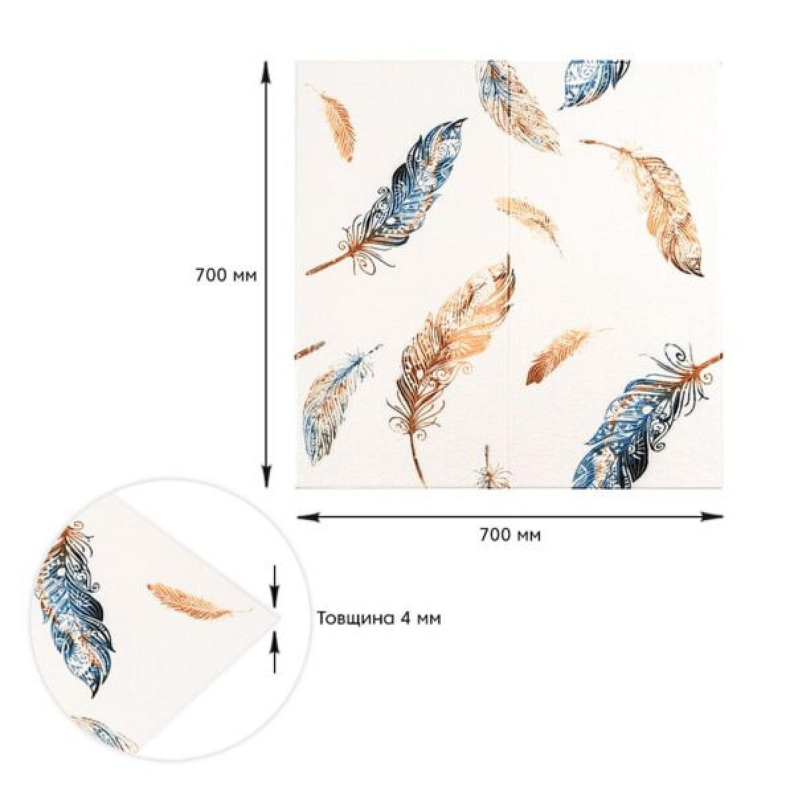 Панель стінова 3D 700х700х4мм Пір'я різнокольорові