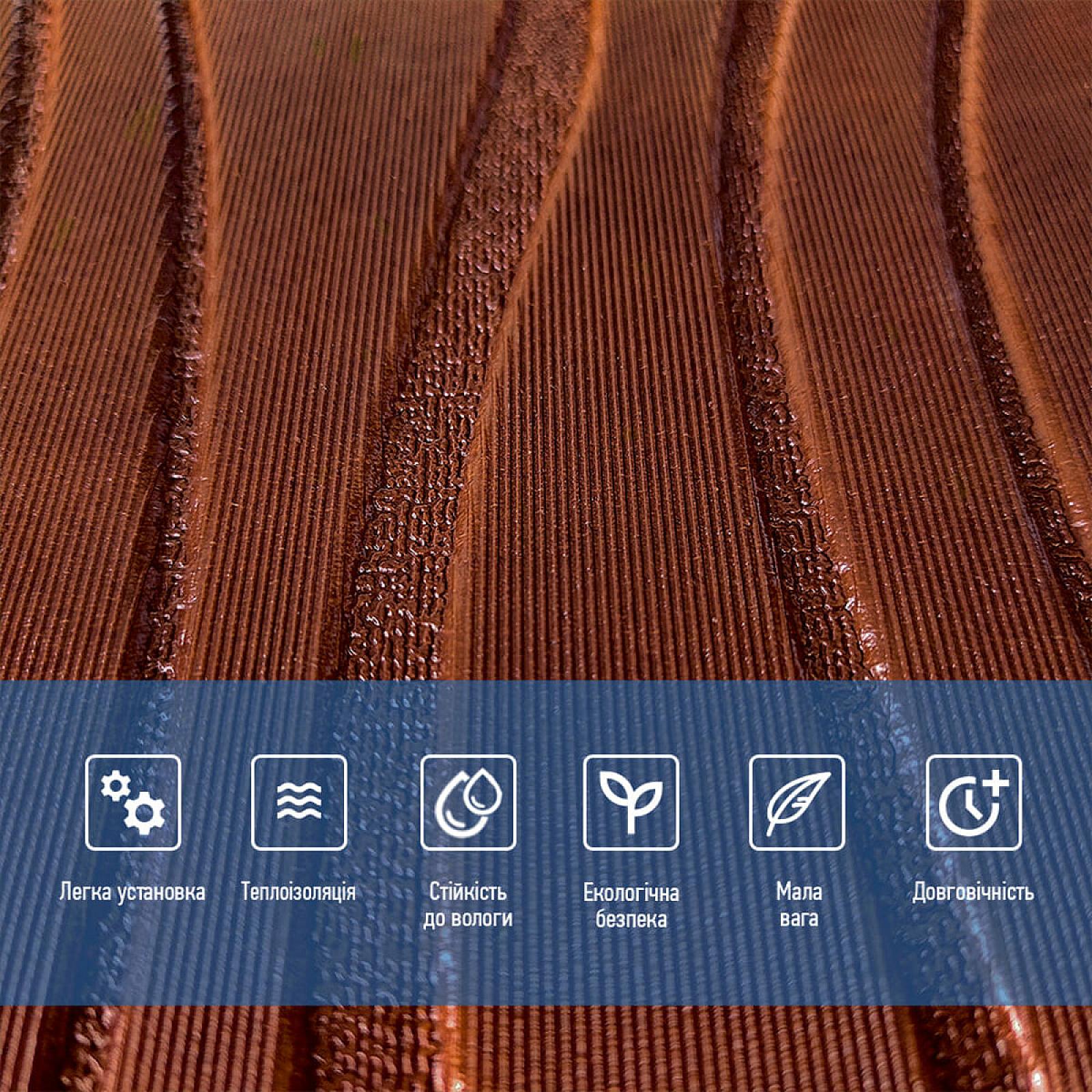 Самоклеюча декоративна стельово-стінова 3D панель 600х600х5мм Коричневі хвилі