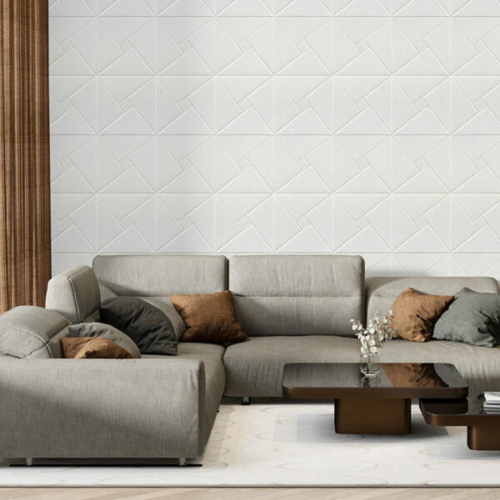 Самоклеюча декоративна стельово-стінова 3D панель «Орігамі» 680×670×5.5 мм (допустима похибка — 3%) — оновіть ваш ремонт за 1 день.