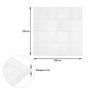 Панель 3D декоративна самоклеюча стіново-стельова 700x700x5мм (185)
