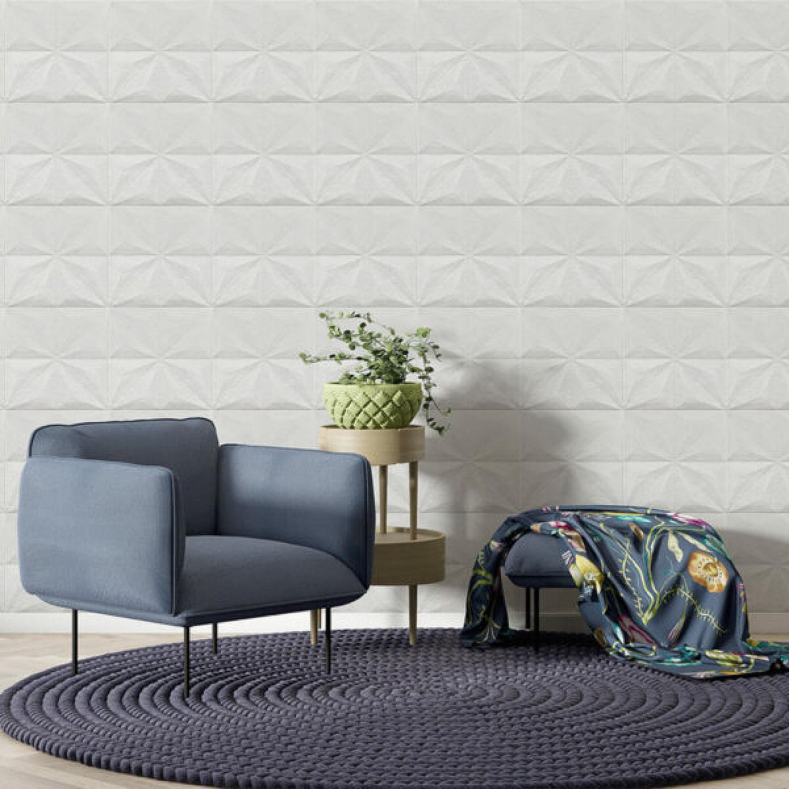 Самоклеюча декоративна стельово-стінова 3D панель 700x700x5мм Зірки (116)