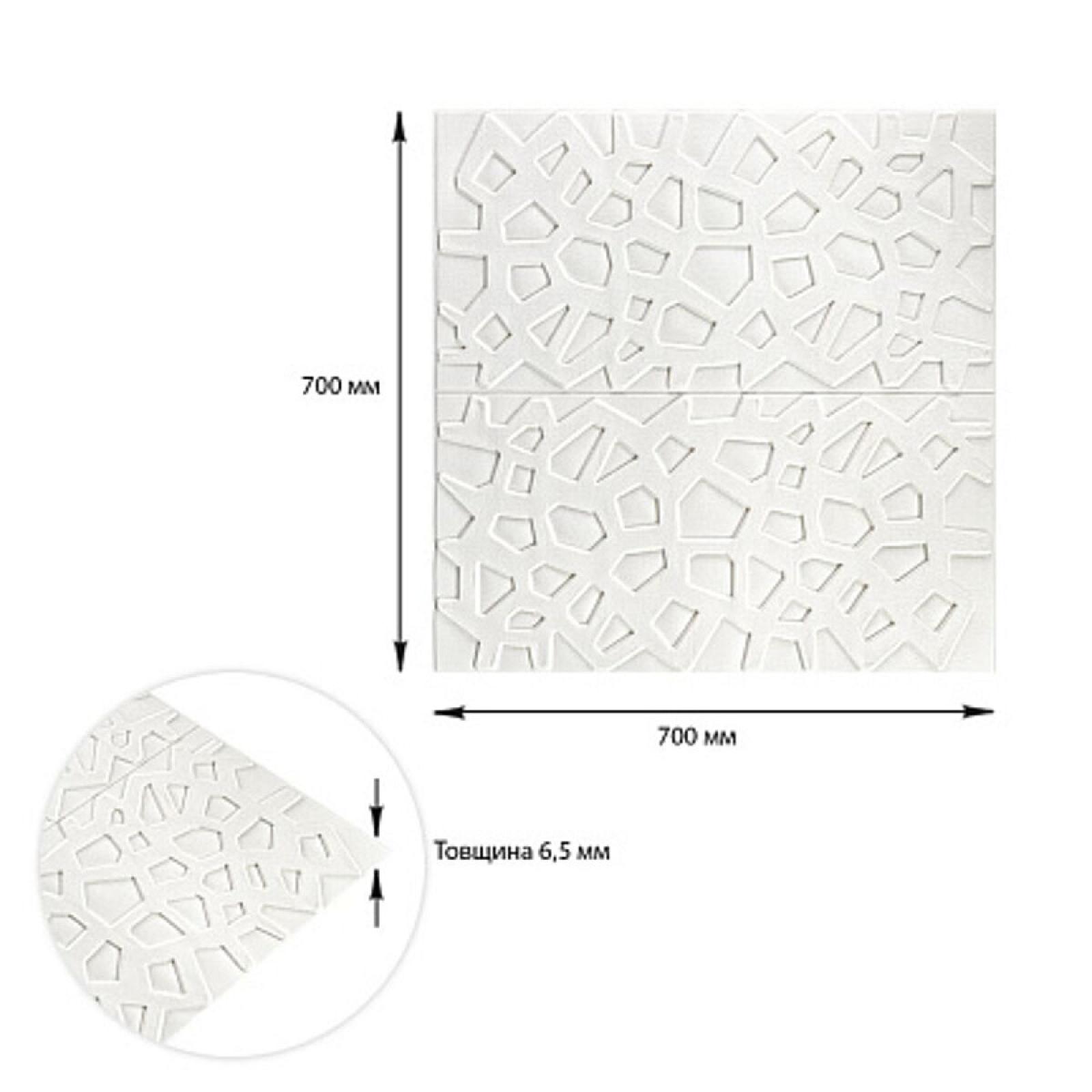Самоклеюча декоративна стельово-стінова 3D панель 700x700x6,5мм Павутина (115)