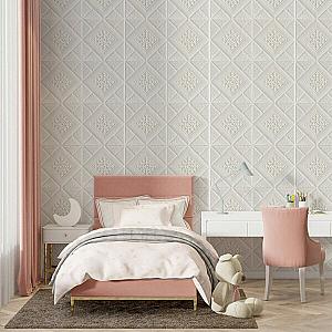 Самоклеюча декоративна стельово-стінова 3D панель «вензелі в ромбі» 700×700×5мм (374)