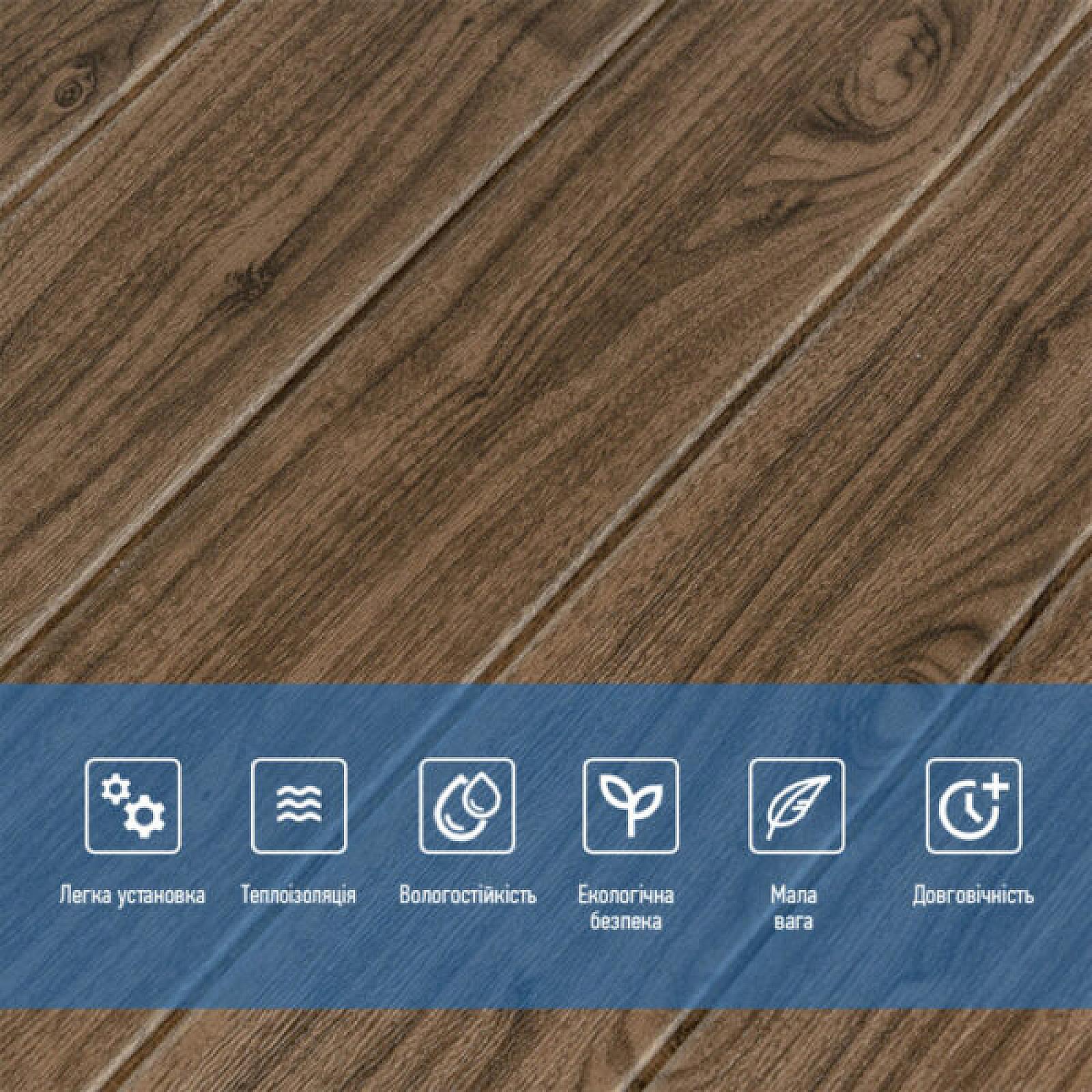 Декоративна 3D панель самоклейка 700x700x5мм Темний дуб (083)