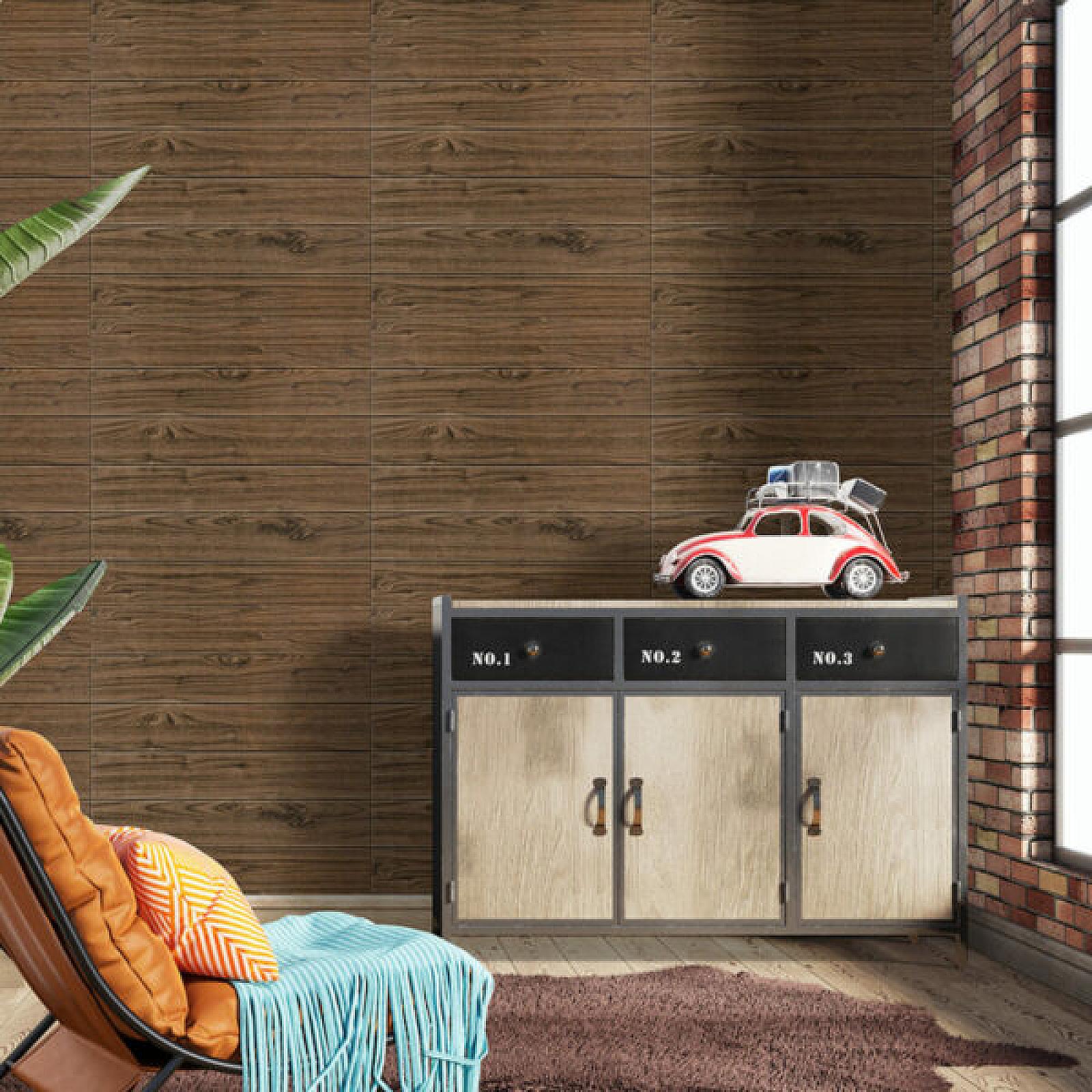 Декоративна 3D панель самоклейка 700x700x5мм Темний дуб (083)