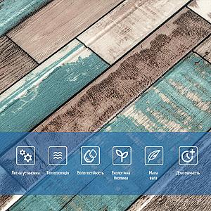 Декоративна 3D панель самоклейка 700x700x6мм Синє дерево (088)