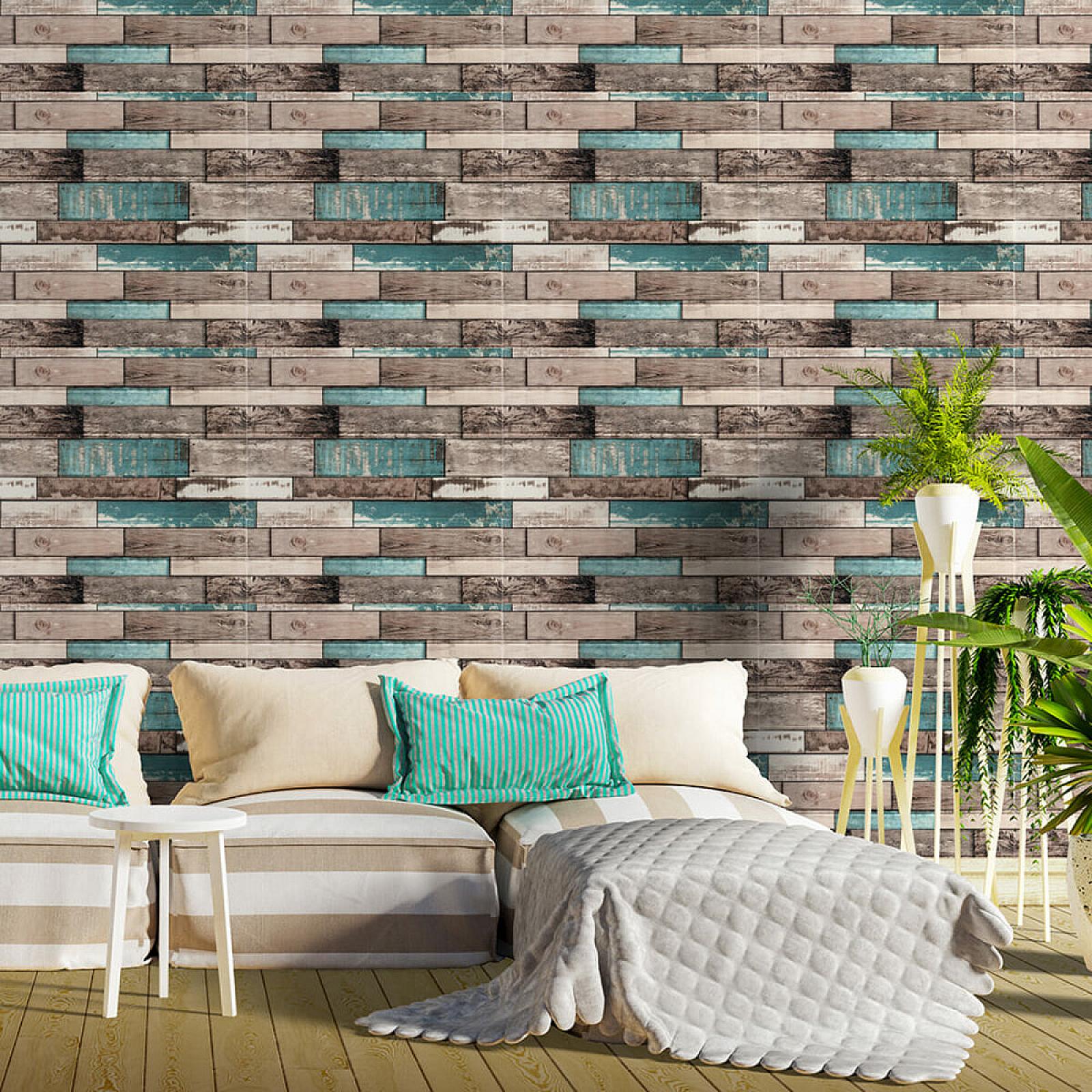 Декоративна 3D панель самоклейка 700x700x6мм Синє дерево (088)