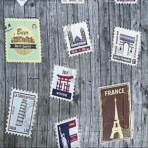 Самоклеюча 3D панель 700х700х4мм Поштові марки (091)