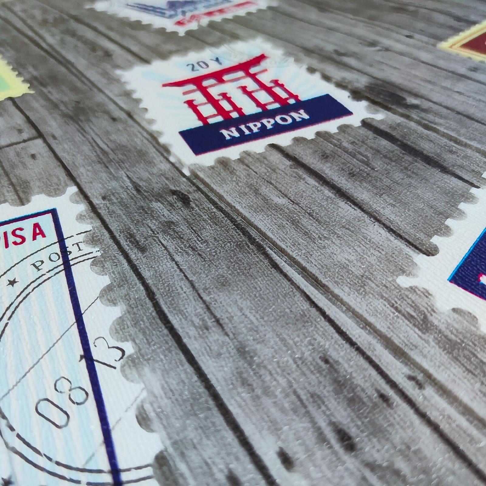 Самоклеюча 3D панель 700х700х4мм Поштові марки (091)