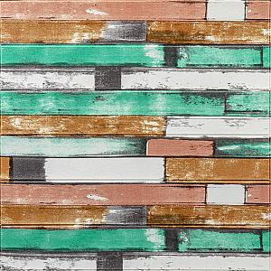 Самоклеюча декоративна 3D панель 700x700x5мм М'ятне дерево (057)