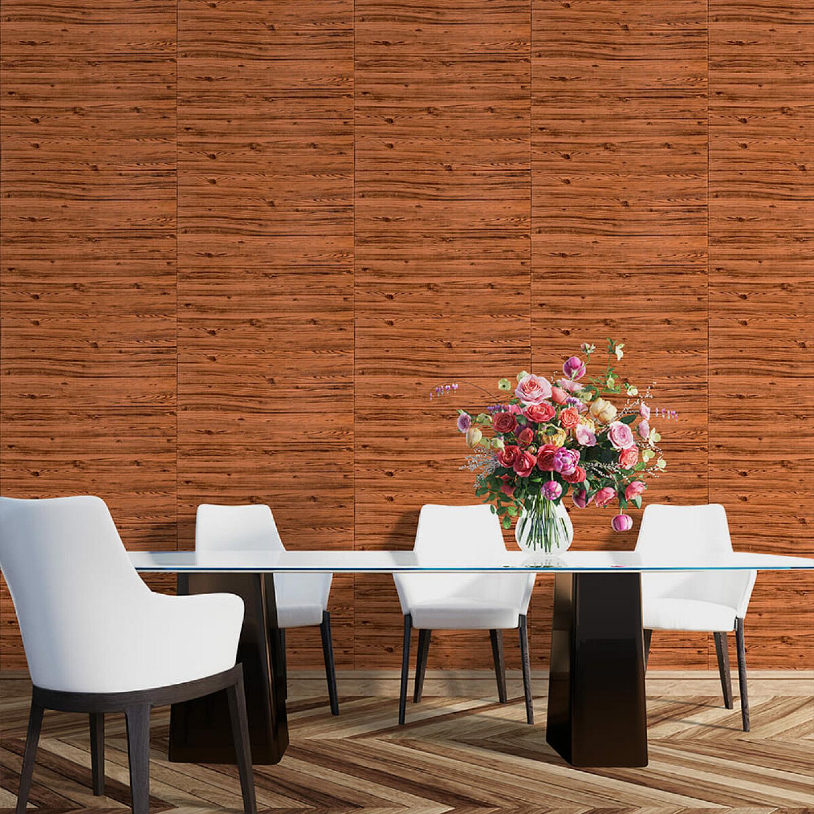 Самоклеюча декоративна 3D панель 700x700x6мм Золоте дерево (082)