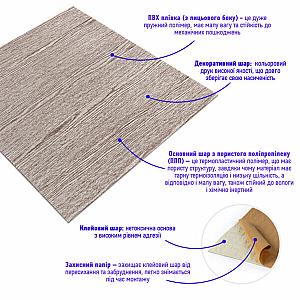 Самоклеюча 3D панель 700х700х4мм Срібне дерево (98)