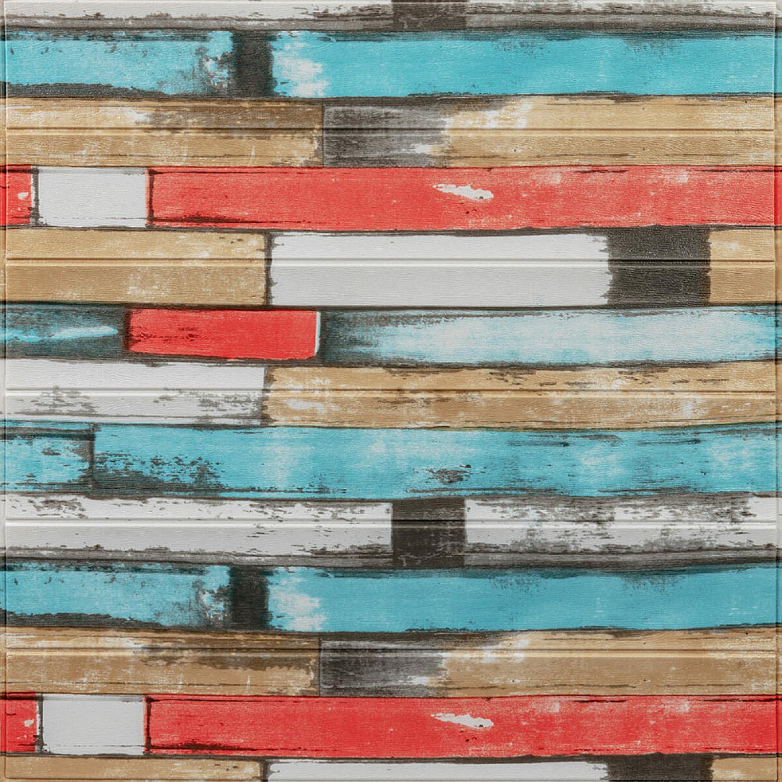 Самоклеюча декоративна 3D панель 700x700x5мм Рожеве дерево (050)