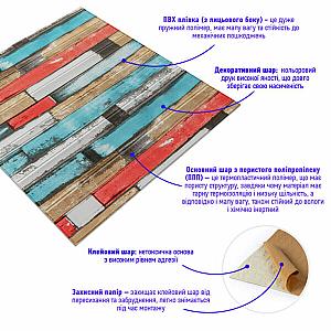 Самоклеюча декоративна 3D панель 700x700x5мм Рожеве дерево (050)