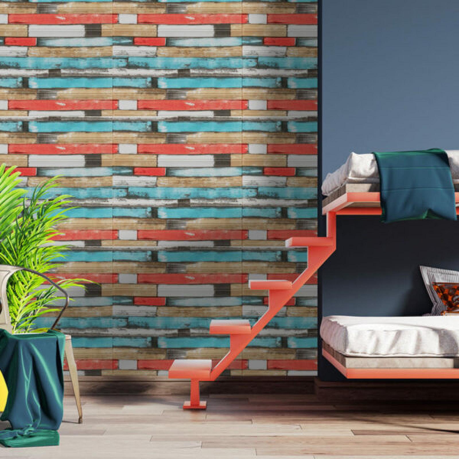 Самоклеюча декоративна 3D панель 700x700x5мм Рожеве дерево (050)