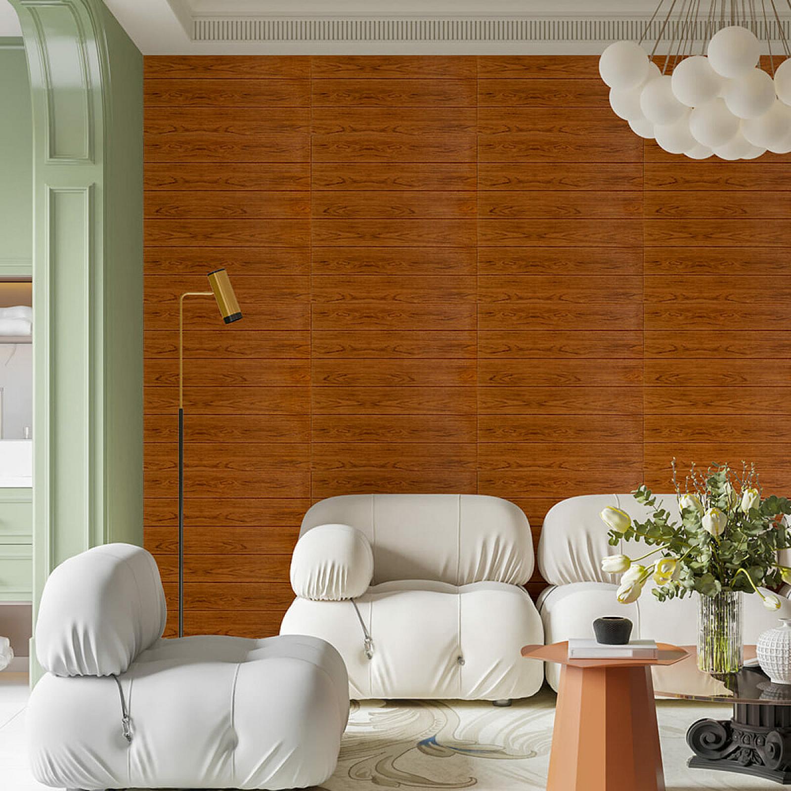 Самоклеюча декоративна 3D панель 700x700x5мм Вільха дерево (089)