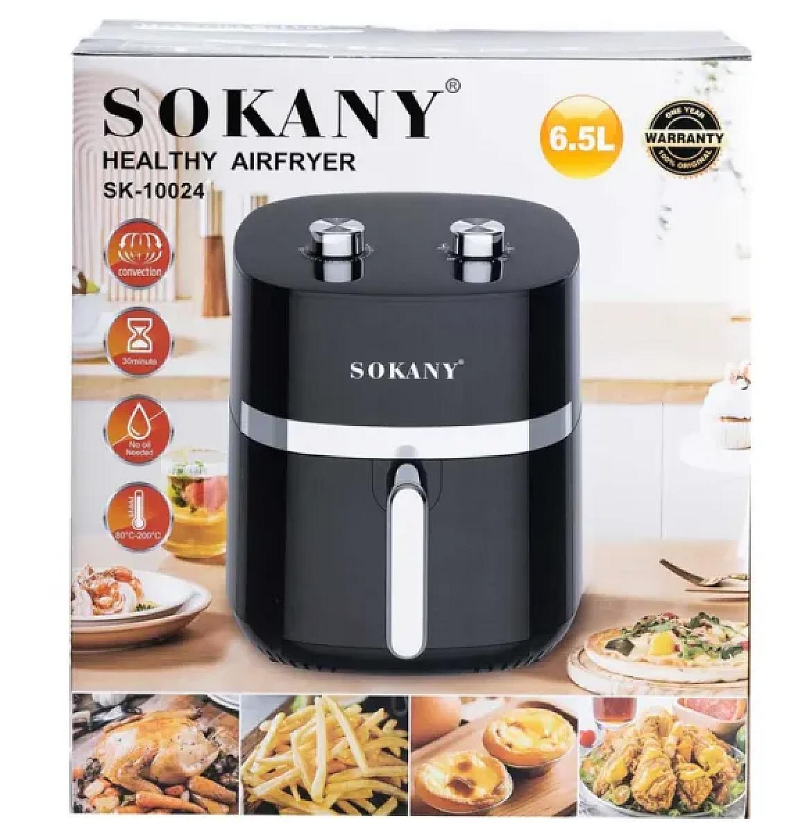 Аерогриль-фритюрниця SOKANY SK-10024 на 6,5 л з терморегулятором, чорний