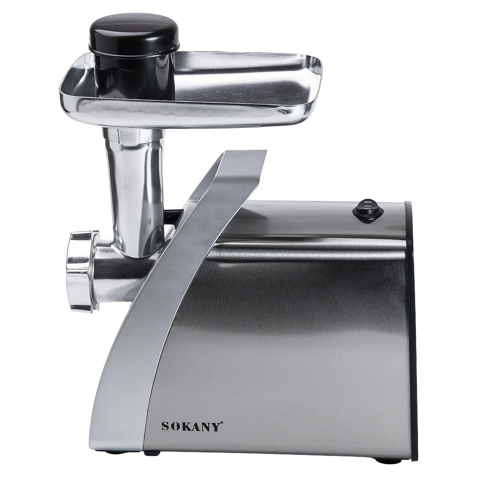 М'ясорубка електрична SOKANY SK-06001 з насадками, сталь