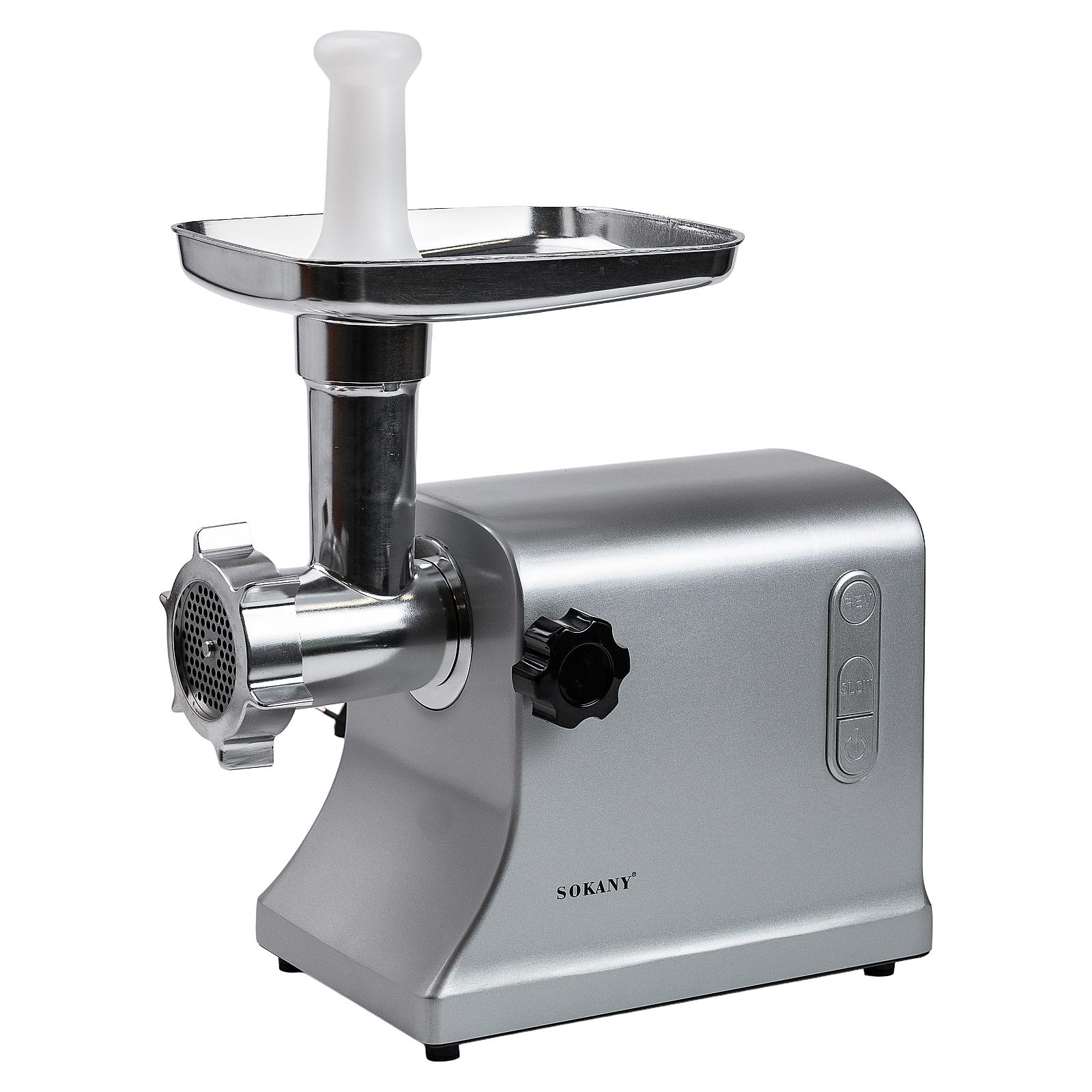 М'ясорубка електрична SOKANY SK-094 зі змінними решітками, сталь