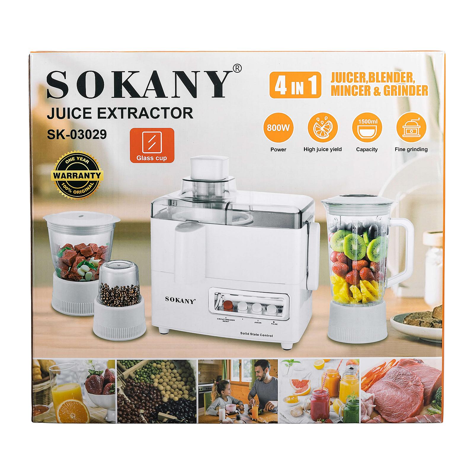 Кухонний комбайн 4 в 1 Sokany SK-03029 з соковижималкою