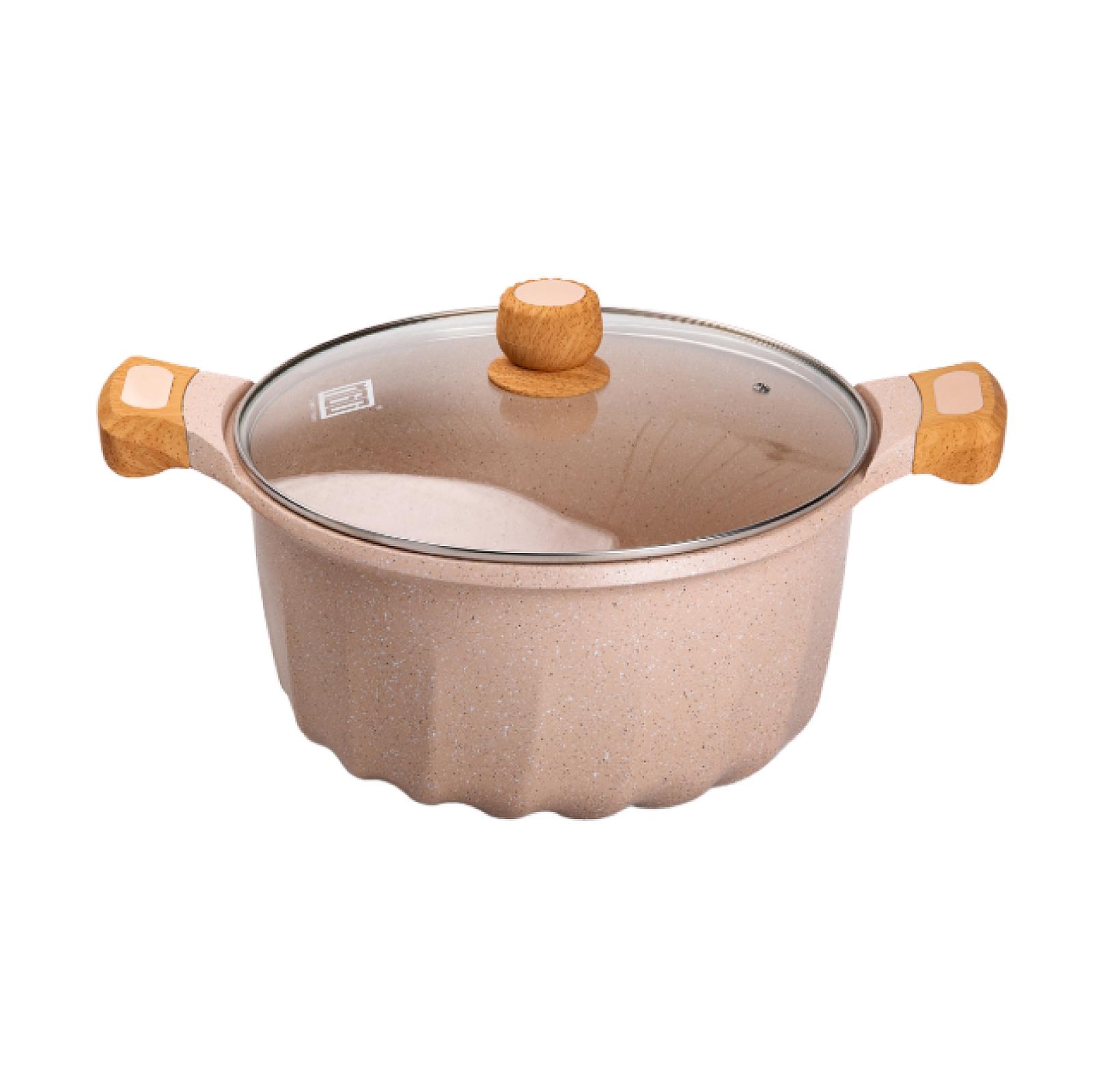 Набір MGC каструль алюмінієвих 5,3/8,2/11,8 л з керамічним покриттям, бежевий