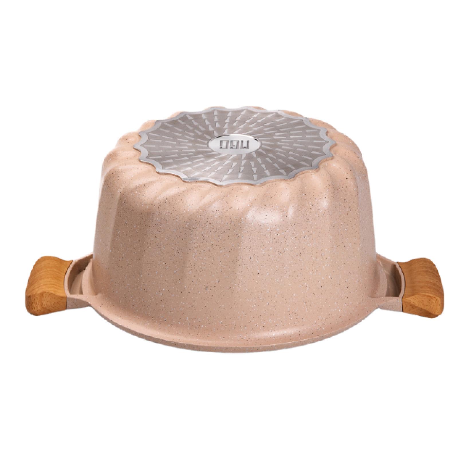 Набір MGC каструль алюмінієвих 5,3/8,2/11,8 л з керамічним покриттям, бежевий