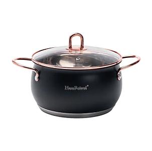 Набір каструль Haus Roland із нержавіючої сталі 6,1/2,6/3,6 л, чорний