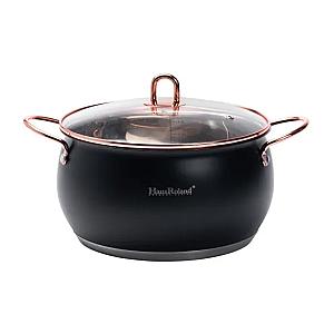 Набір каструль Haus Roland із нержавіючої сталі 6,1/2,6/3,6 л, чорний